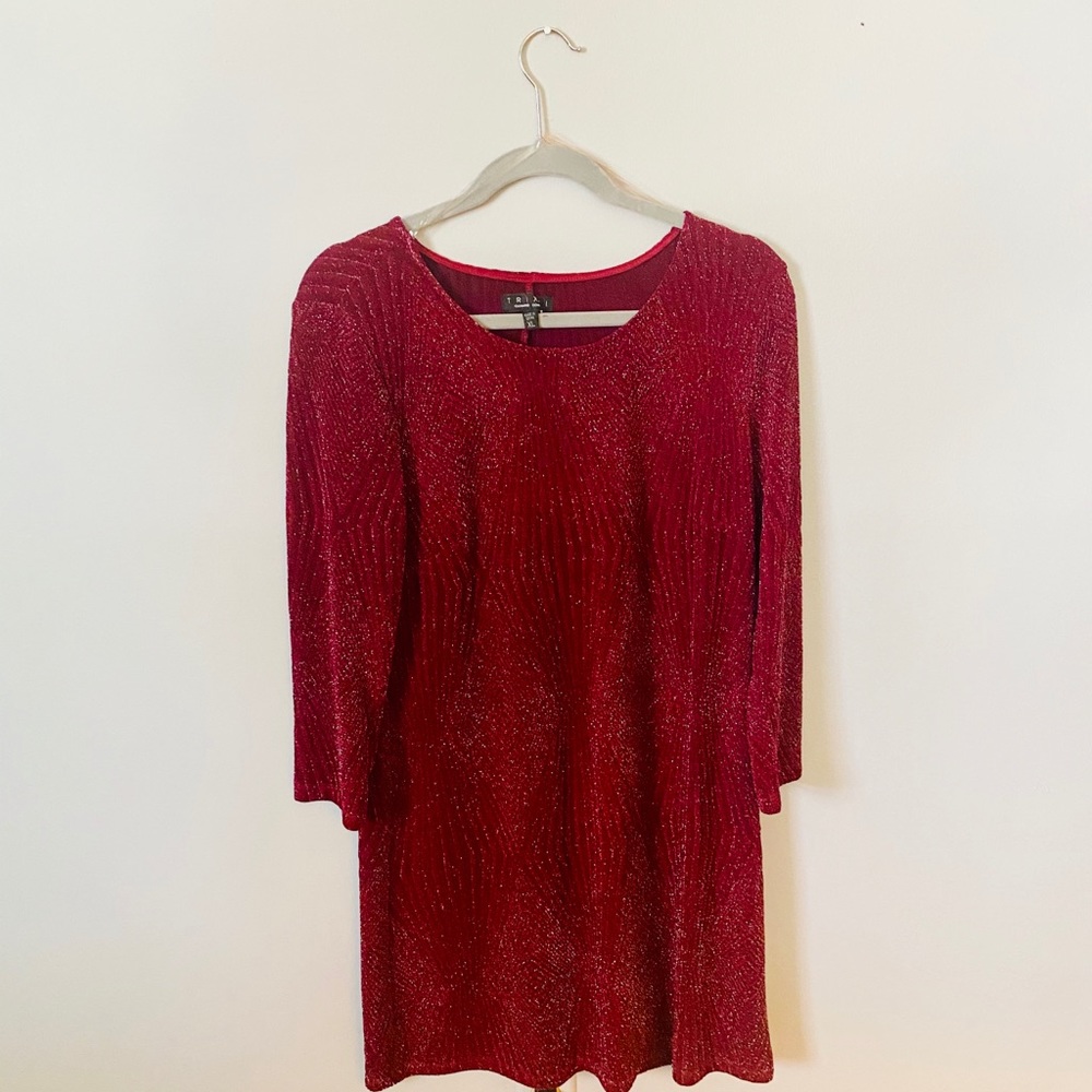 Trixxi Red/ Silver Sparkly Dress